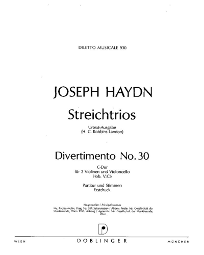 Divertimento No. 30, Hob. V:C5 — 海顿