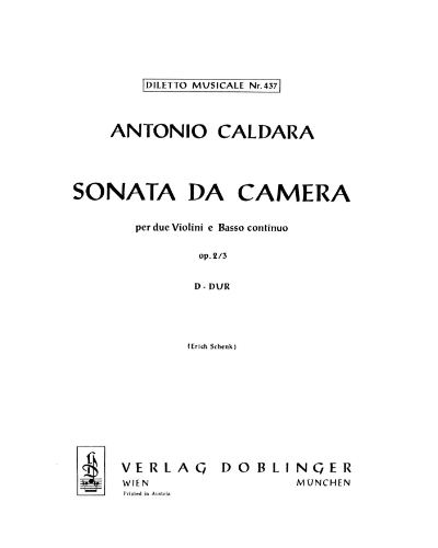 Sonata a 3 in D major, op. 2 No. 3 — Antonio Caldara