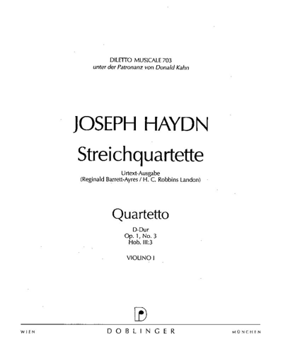 String Quartet in D major, op. 1/3 — 海顿