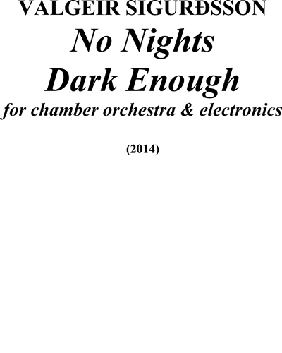 No Nights Dark Enough — Valgeir Sigurðsson