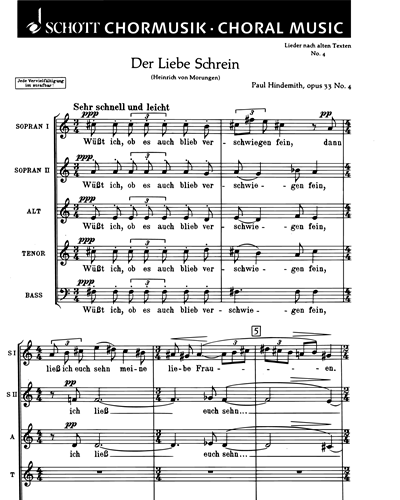 Lieder nach alten Texten, op. 33 — 欣德米特