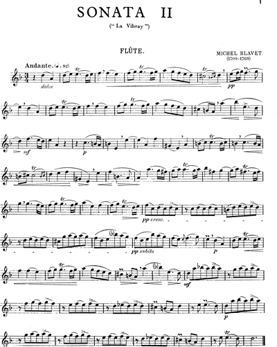 Sonata No. 2 (La Vibray) — Michel Blavet