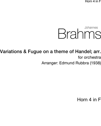 Variations & Fugue on a theme of Handel (Arrangement) — 勃拉姆斯