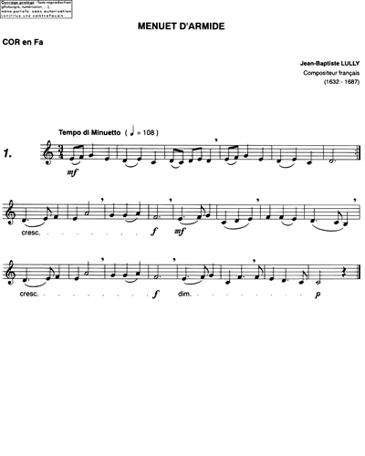 Menuet d'Armide — 吕利