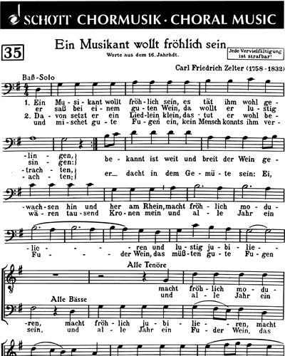 Ein Musikant wollt fröhlich sein — Carl Friedrich Zelter