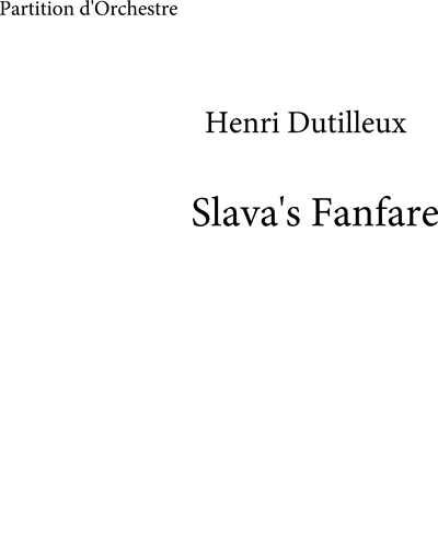 Slava's Fanfare — 迪蒂耶