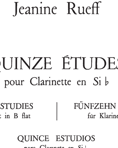15 Études pour clarinette en Si bémol — Jeanine Rueff