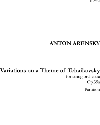 Variations on a Theme by Tchaikovsky, op. 35a — 阿连斯基