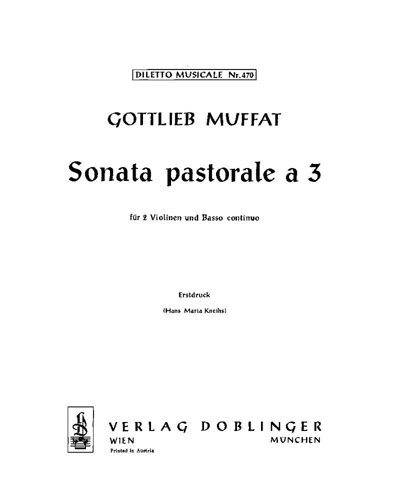 Sonata Pastorale a Tre — Gottlieb Muffat