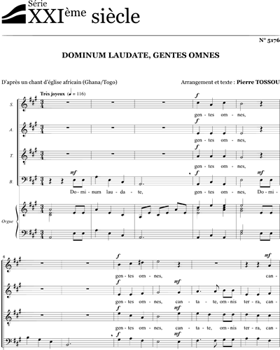 Dominum laudate, gentes omnes - Tossou — Pierre Tossou