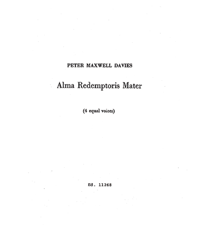 Alma Redemptoris Mater — 马克斯韦尔·戴维斯