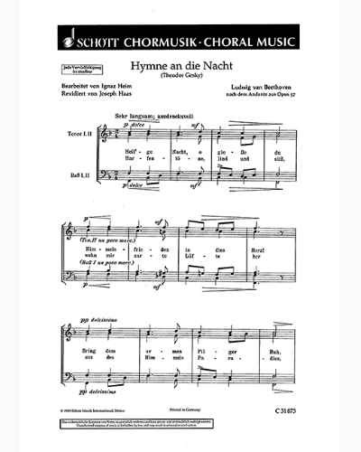 Hymne an die Nacht — 贝多芬