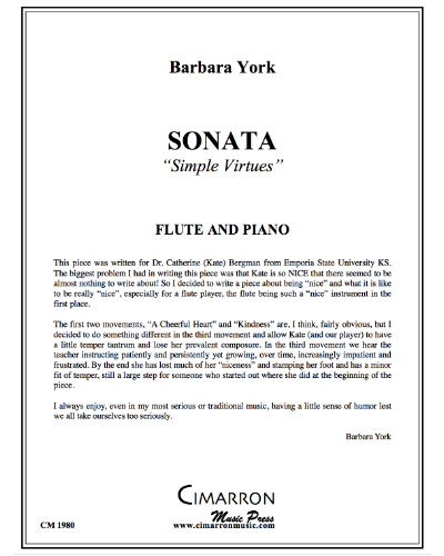 Sonata for Flute and Piano — Barbara York