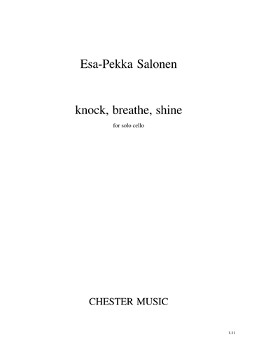 knock, breathe, shine — 萨洛宁