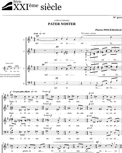 Pater Noster - Pincemaille - SATB — Pierre Pincemaille