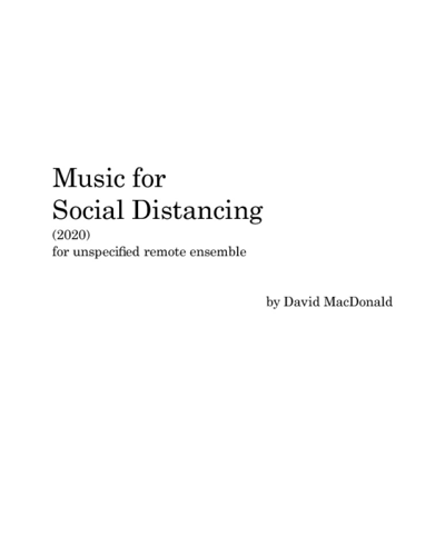 Music for Social Distancing — David MacDonald