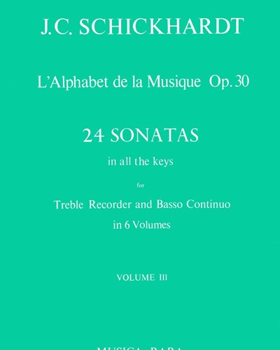 L'Alphabet de la Musique op. 30, Nr. 9 - 12 — Johann Christian Schickhardt