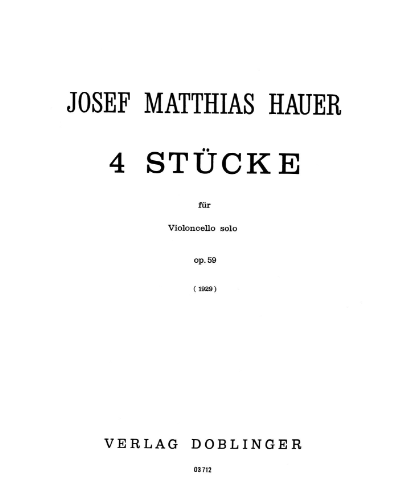 Four Pieces, op. 59 (1929) — 约瑟夫·马蒂亚斯·豪尔