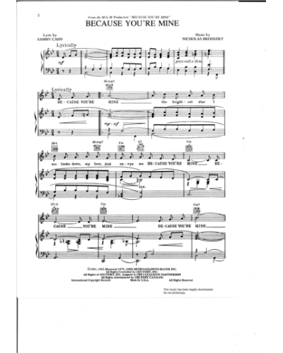 Because You're Mine — Nat King Cole