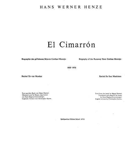 El Cimarrón — 亨策