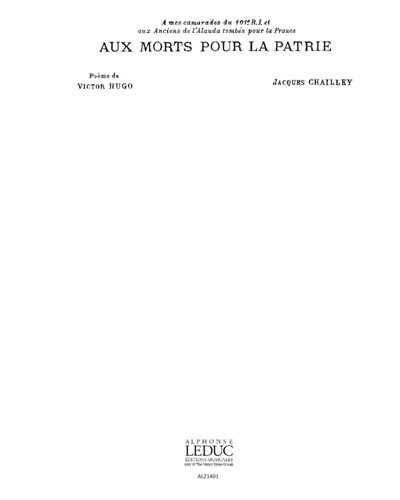 Aux morts pour la patrie — Jacques Chailley