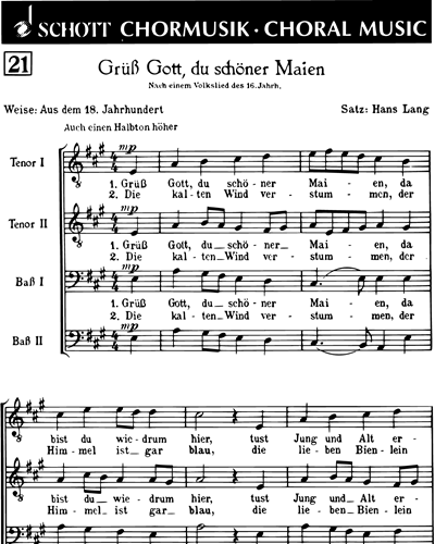 Grüß Gott, du schöner Maien — Hans Lang