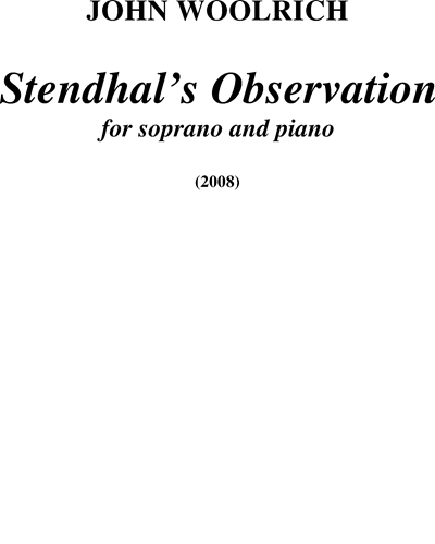 Stendhal's Observation — John Woolrich