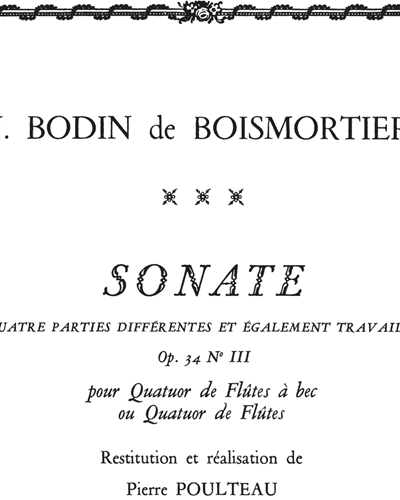 Sonata No. 3, op. 34 — Joseph Bodin de Boismortier
