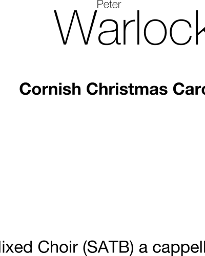 Cornish Christmas Carol — Peter Warlock