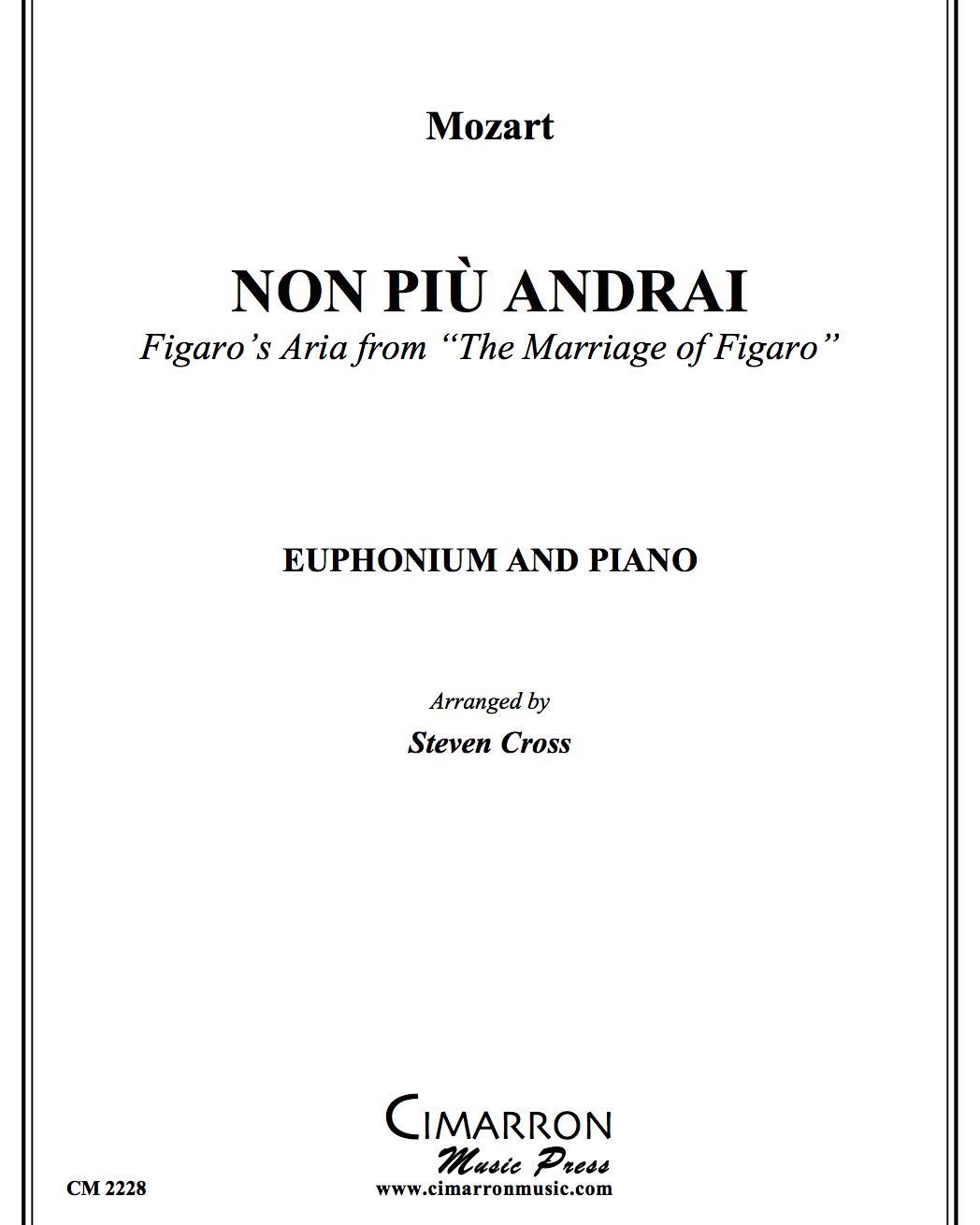 Non più Andrai (from 'The Marriage of Figaro') — Wolfgang Amadeus Mozart