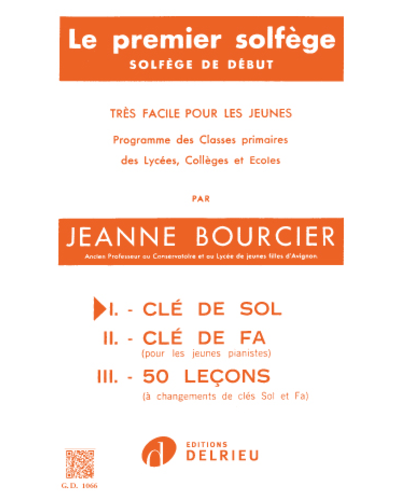 Premier solfège, Vol. 1 (G Clef) — Jeanne Bourcier