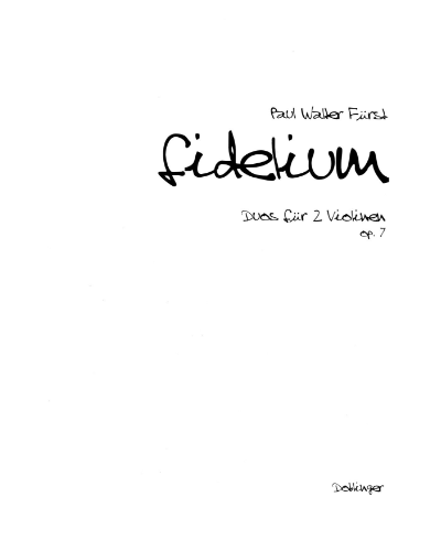 Fidelium, op. 7 — Paul Walter Fürst