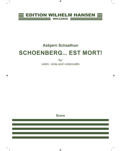 Schoenberg... est mort! — Asbjørn Schaathun