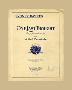 One Last Thought (Song Without Words) — Sydney Baynes