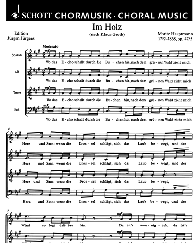 Sechs Chorlieder — Moritz Hauptmann