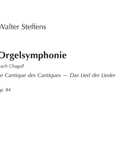 Orgelsymphonie, op. 84 — Walter Steffens