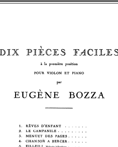 10 Pièces Faciles No. 7 — 欧仁·博扎