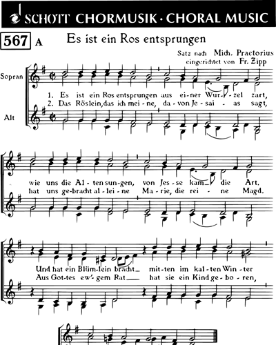 Wir singen dir, Immanuel / Es ist ein Ros entsprungen — Nicolaus Herman