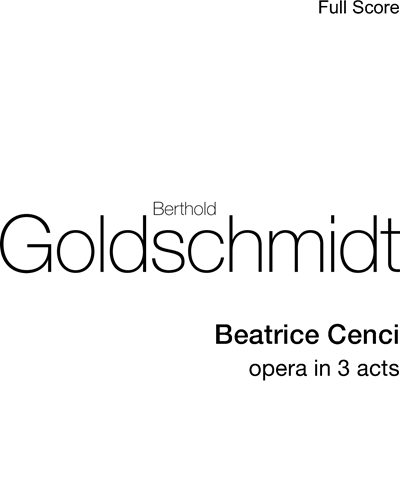 Beatrice Cenci — Berthold Goldschmidt