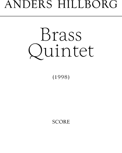 Brass Quintet — Anders Hillborg
