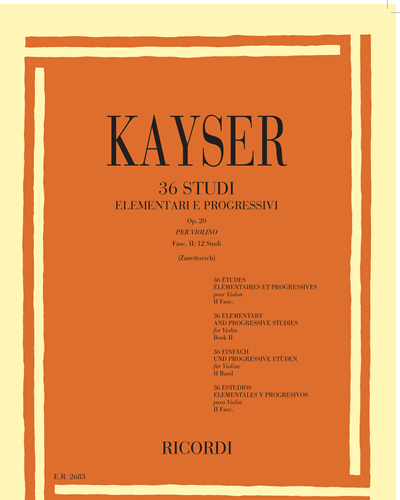 36 Studi elementari e progressivi, op. 20 — Heinrich Ernst Kayser
