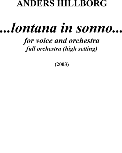 ...lontana in sonno... — Anders Hillborg