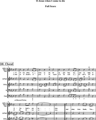 O Jesus, When I Come to Die — Johann Sebastian Bach