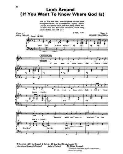 Look Around (If You Want To Know Where God Is) (from 'Carols For Today') — Herbert Chappell