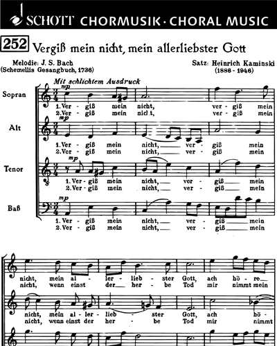 Vergiss mein nicht, mein allerliebster Gott — Heinrich Kaminski
