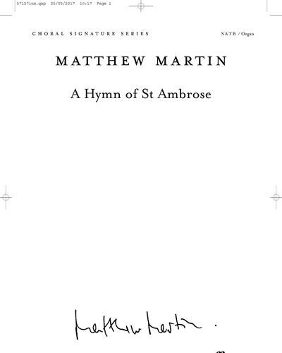 A Hymn of St Ambrose — Matthew Martin