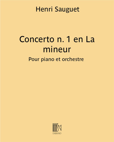 Piano Concerto No. 1 in A minor — Henri Sauguet