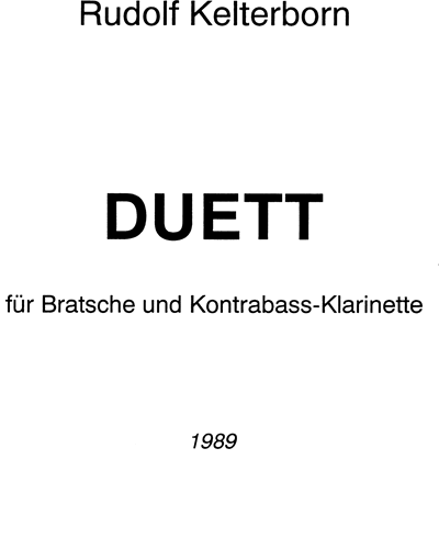 Duett for Viola and Bass Clarinet — Rudolf Kelterborn