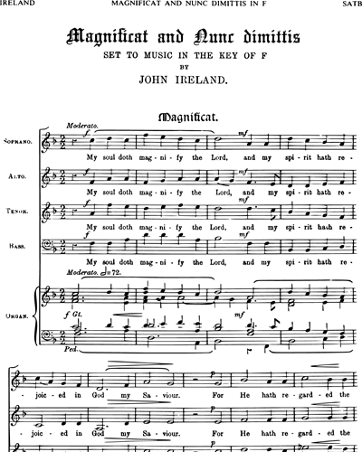 Magnificat And Nunc Dimittis In F — 约翰·爱尔兰