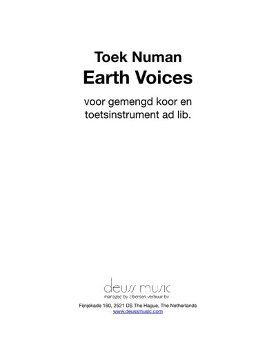Earth Voices — Toek Numan
